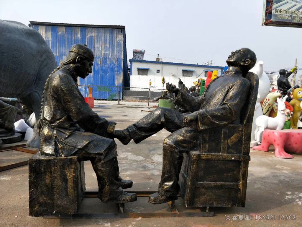 修脚民俗人物铜雕