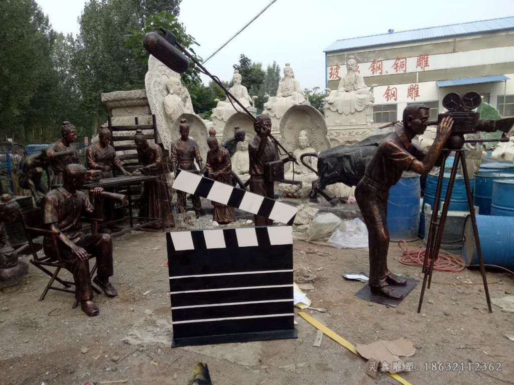 照相人物景观铜雕