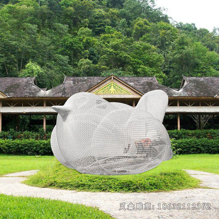 镂空小鸟不锈钢雕塑