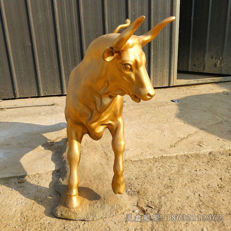 抽象牛动物景观铜雕