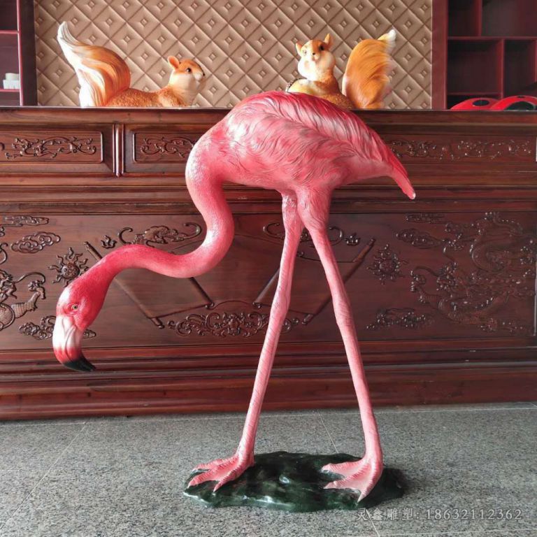 火烈鸟不锈钢雕塑