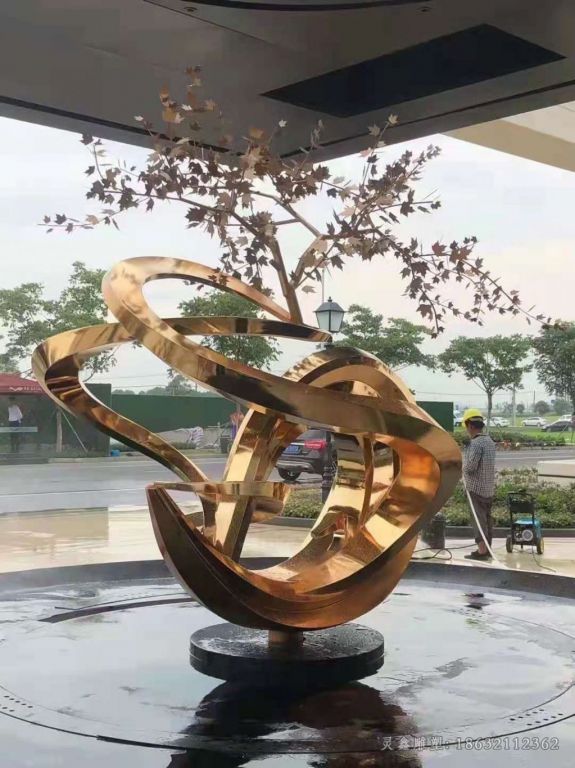 小区不锈钢树景观雕塑