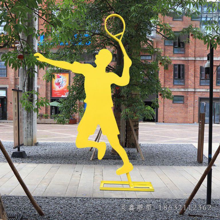 不锈钢羽毛球景观雕塑