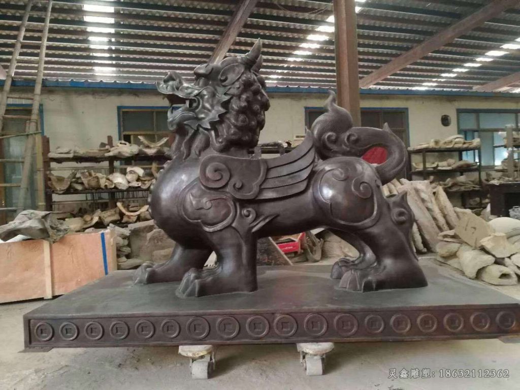 麒麟动物景观铜雕