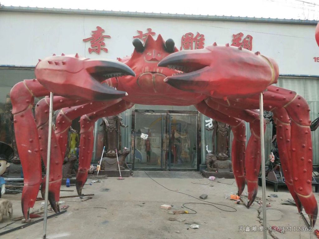大型螃蟹不锈钢雕塑