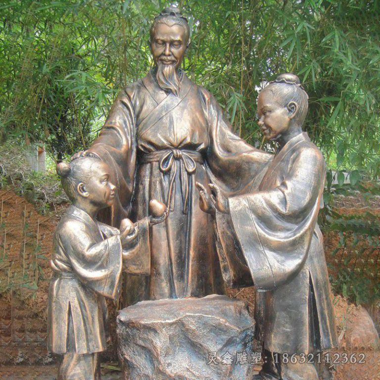孔融让梨古代人物铜雕