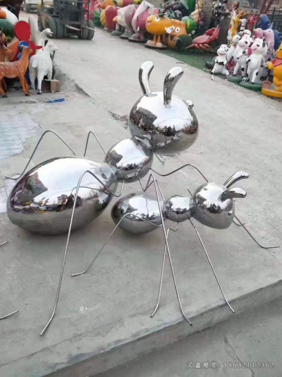 镜面蚂蚁不锈钢雕塑