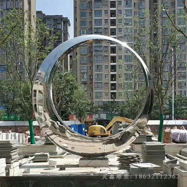 镜面圆环不锈钢雕塑