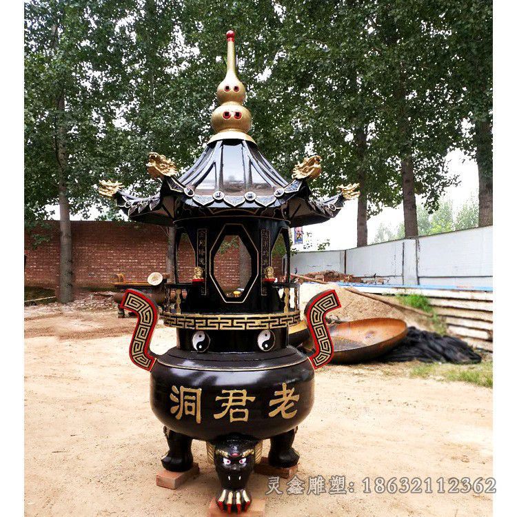 寺庙香炉景观铜雕