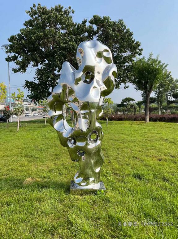 抽象太湖石不锈钢雕塑