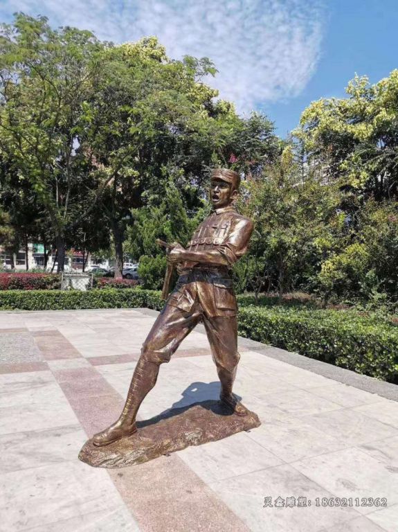 打枪红军人物景观铜雕