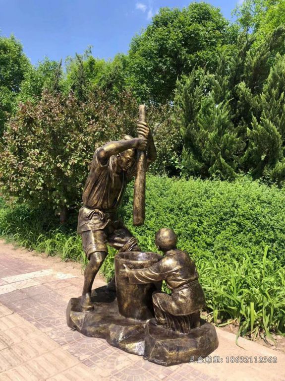 民俗打糍粑城市铜雕