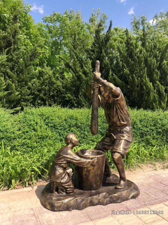 民俗打糍粑广场铜雕