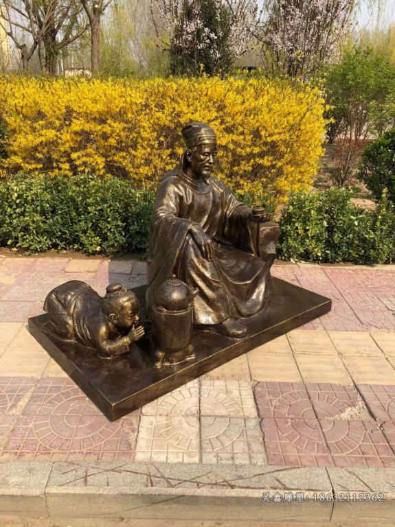 古人品茶景观标志铜雕