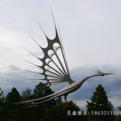 不锈钢抽象凤凰雕塑