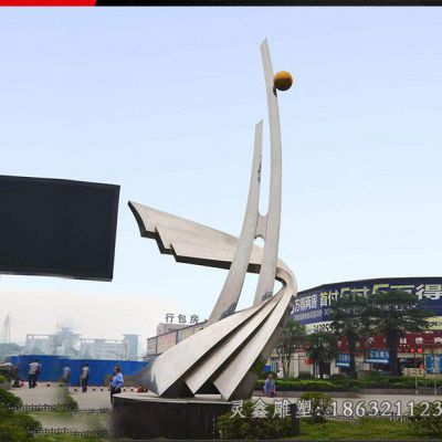 不锈钢飞鸽抽象景观雕塑
