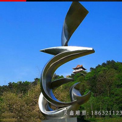 不锈钢海豚景观雕塑