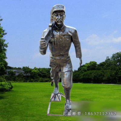 八路军人物铜雕