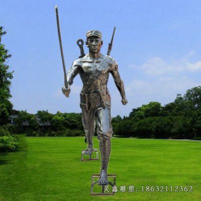 八路军人物铜雕