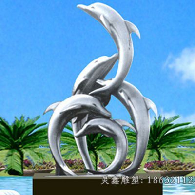 海边海豚景观雕塑