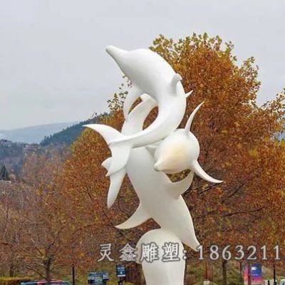 不锈钢海豚雕塑