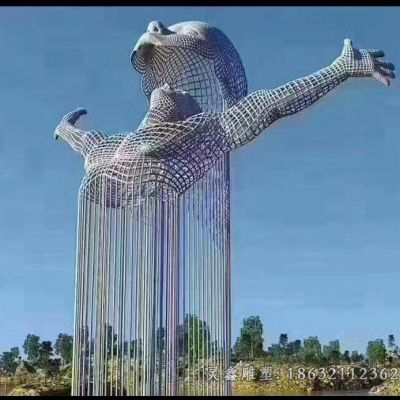 不锈钢镂空人物雕塑