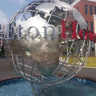 不锈钢镂空地球仪雕塑