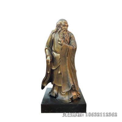 古代人物老子铜雕