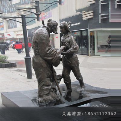 木兰替父从军人物铜雕