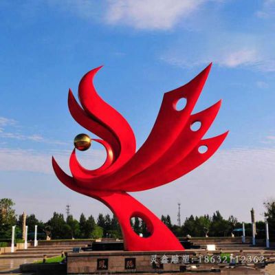 不锈钢凤凰景观雕塑