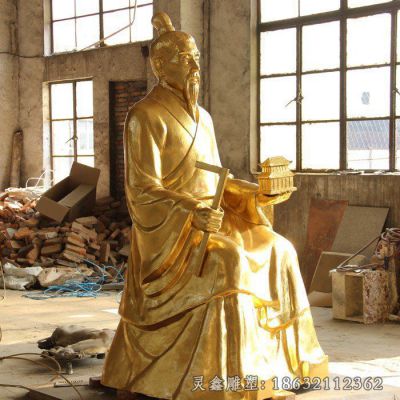 鲁班古代人物景观雕塑