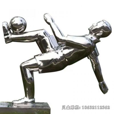 不锈钢踢足球人物雕塑