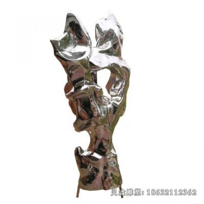 不锈钢抽象太湖石雕塑