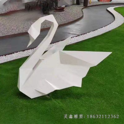不锈钢抽象天鹅雕塑