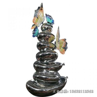 不锈钢创意园林彩色蝴蝶雕塑