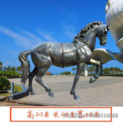 不锈钢奔跑马动物雕塑