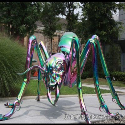 不锈钢彩色蚂蚁公园动物雕塑