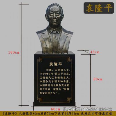 袁隆平杂交水稻之父铜雕