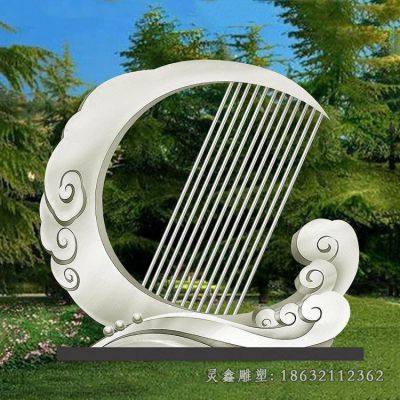 抽象创意月亮景观雕塑