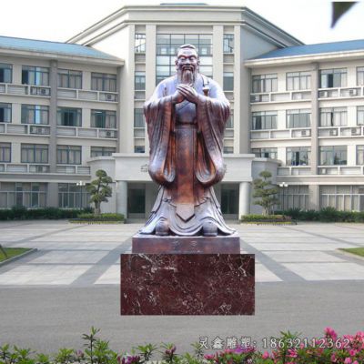 先师孔子校园人物铜雕