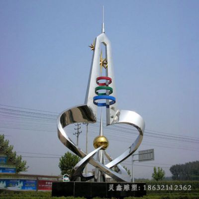 不锈钢抽象避雷针雕塑