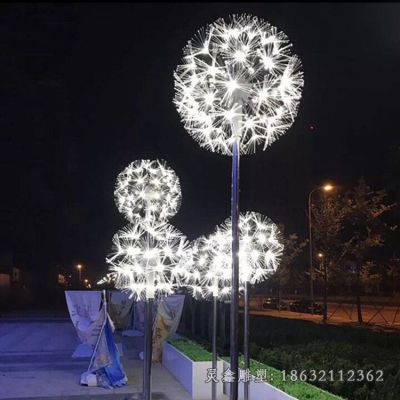 发光不锈钢蒲公英雕塑