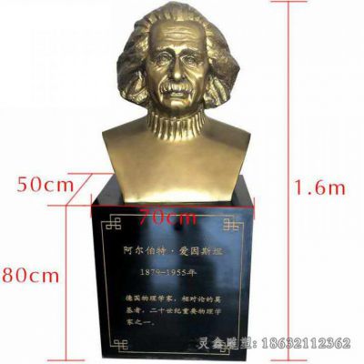 爱因斯坦胸像名人铜雕