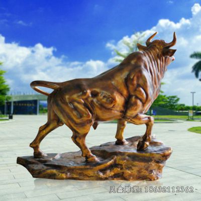 华尔街牛城市动物铜雕