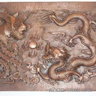 龙凤浮雕壁画景观雕塑