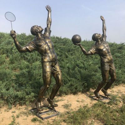 打篮球公园景观铜雕