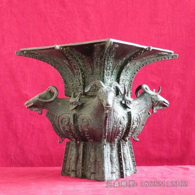 四羊方尊城市景观铜雕