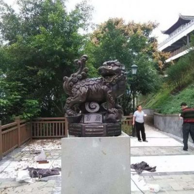 古代神兽白虎校园铜雕