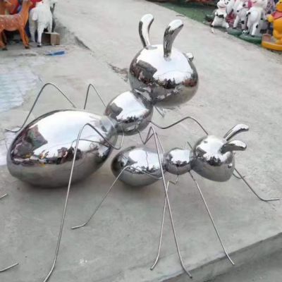 不锈钢镜面蚂蚁广场雕塑