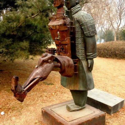 兵马俑广场景观人物铜雕